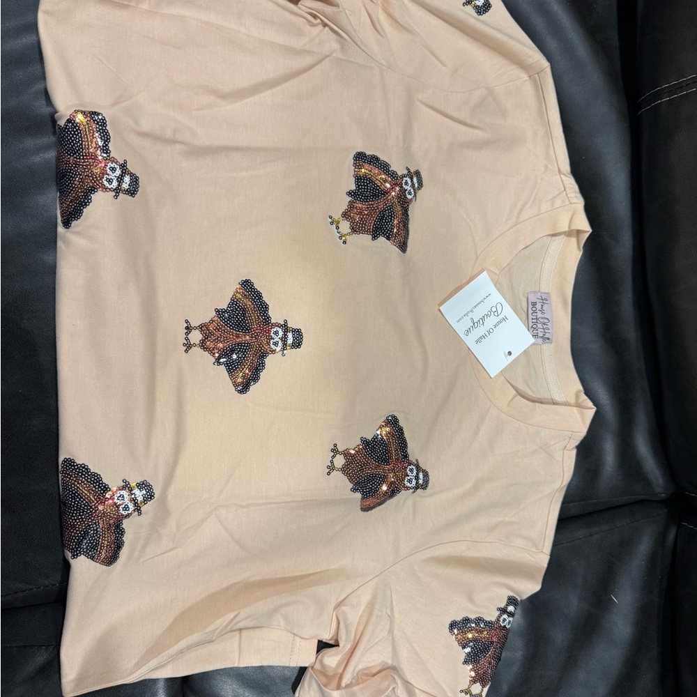 House of Halle Sequin Turkey Tee